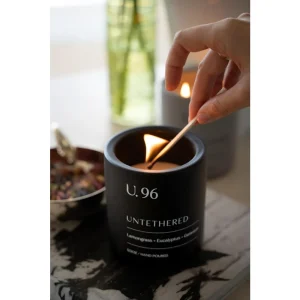 Luxury Lemongrass & Eucalyptus Scented Candle – Coconut Apricot Wax Aromatherapy Candle with Amber Notes, Long-Lasting Burn